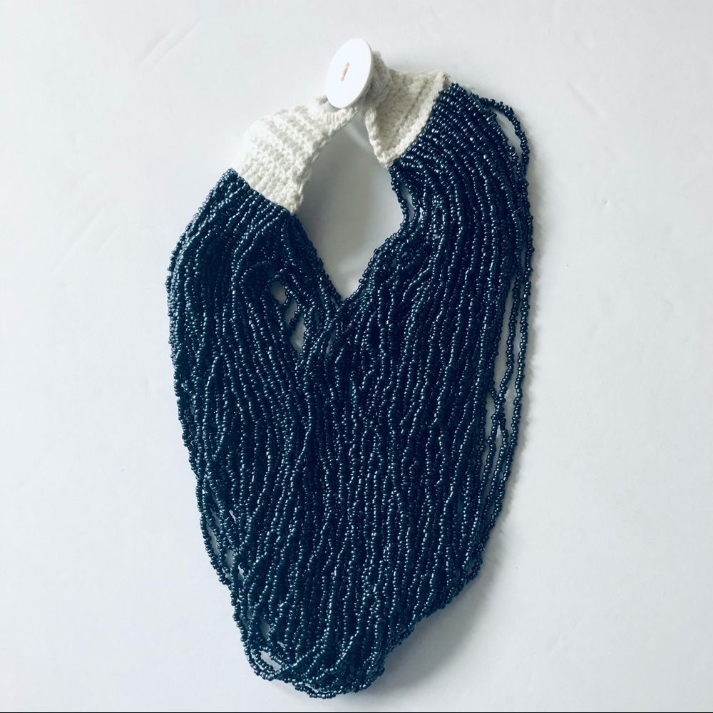 Multi Handcrafted Crochet Button Closure Black Be… - image 4